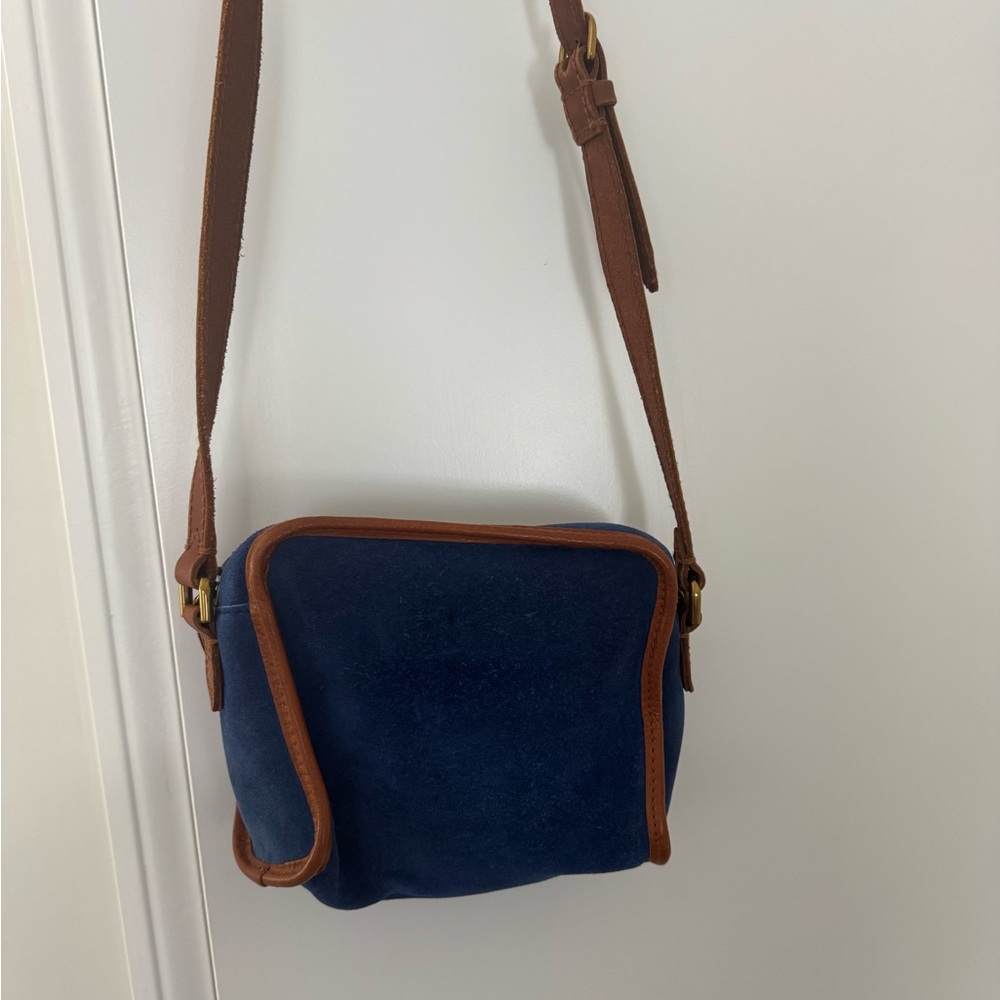Madewell Blue and Brown Crossbody Bag size 8x6.5 - Picture 2 of 5